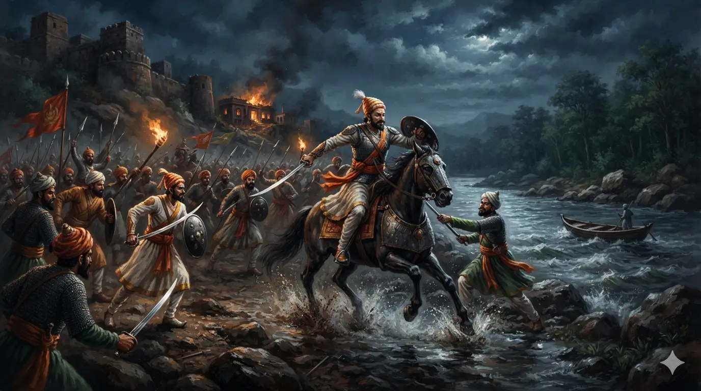 Sambhaji Escapes Sangameshwar Capture